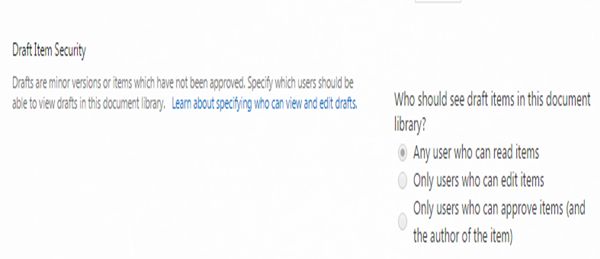 draft item security in sharepoint